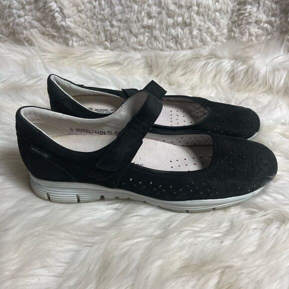 MEPHISTO YELINA PERF BLACK NUBUCK MARY WALKING SHOES RUBBER SOLES SZ11 - Picture 1 of 15
